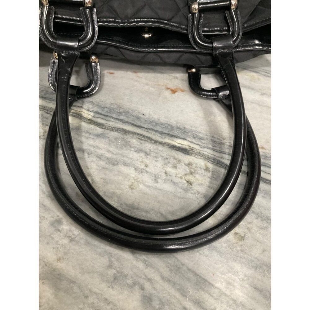 Burberry Quilted‎ Tote Bag In Black With Leather Trim - Picture 3 of 13